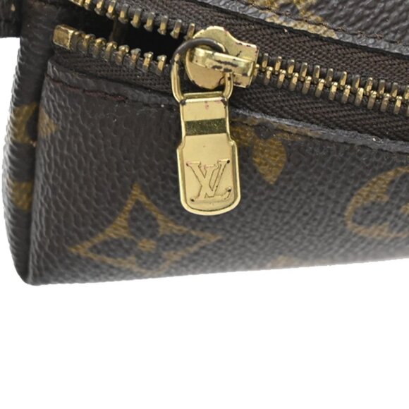 LOUIS VUITTON Trousse Demi Ronde Pouch Monogram Leather Brown M47520 04KB257 - Picture 9 of 16